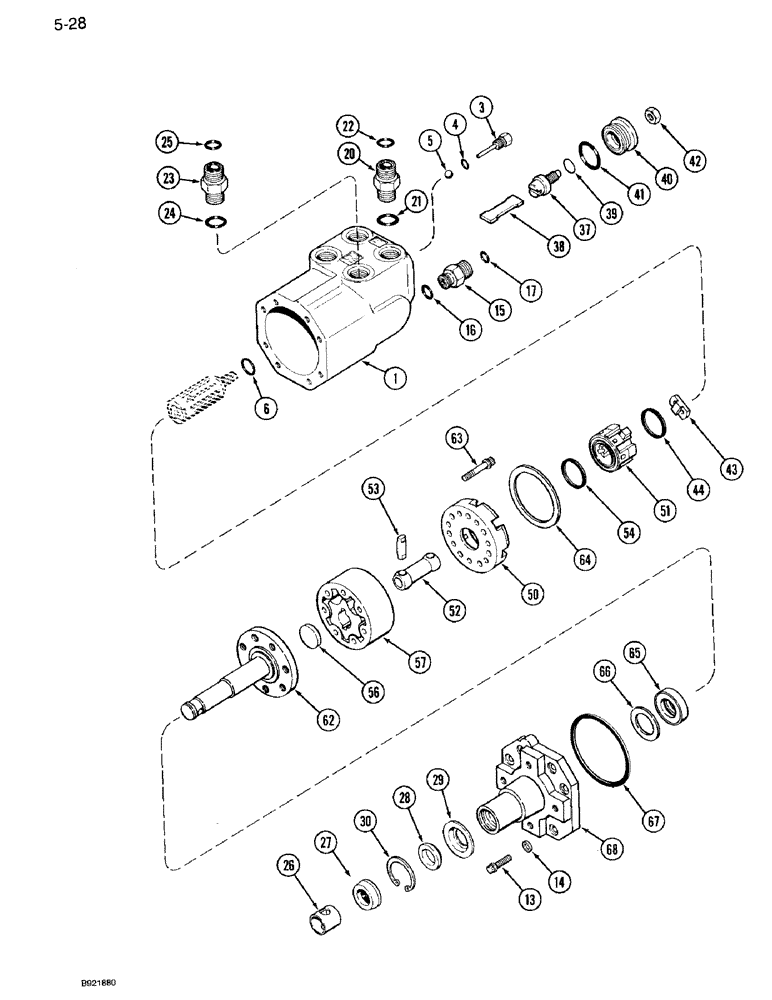 Схема запчастей Case IH 7110 - (5-28) - STEERING PUMP ASSEMBLY, TRW PUMP, IF EQUIPPED, MFD TRACTOR (05) - STEERING