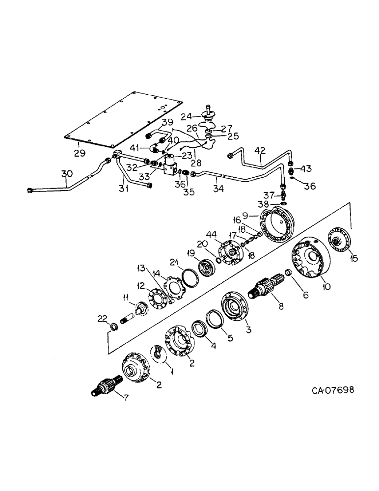 Схема запчастей Case IH 3288 - (07-20) - DRIVE TRAIN, DIFFERENTIAL LOCK (04) - Drive Train