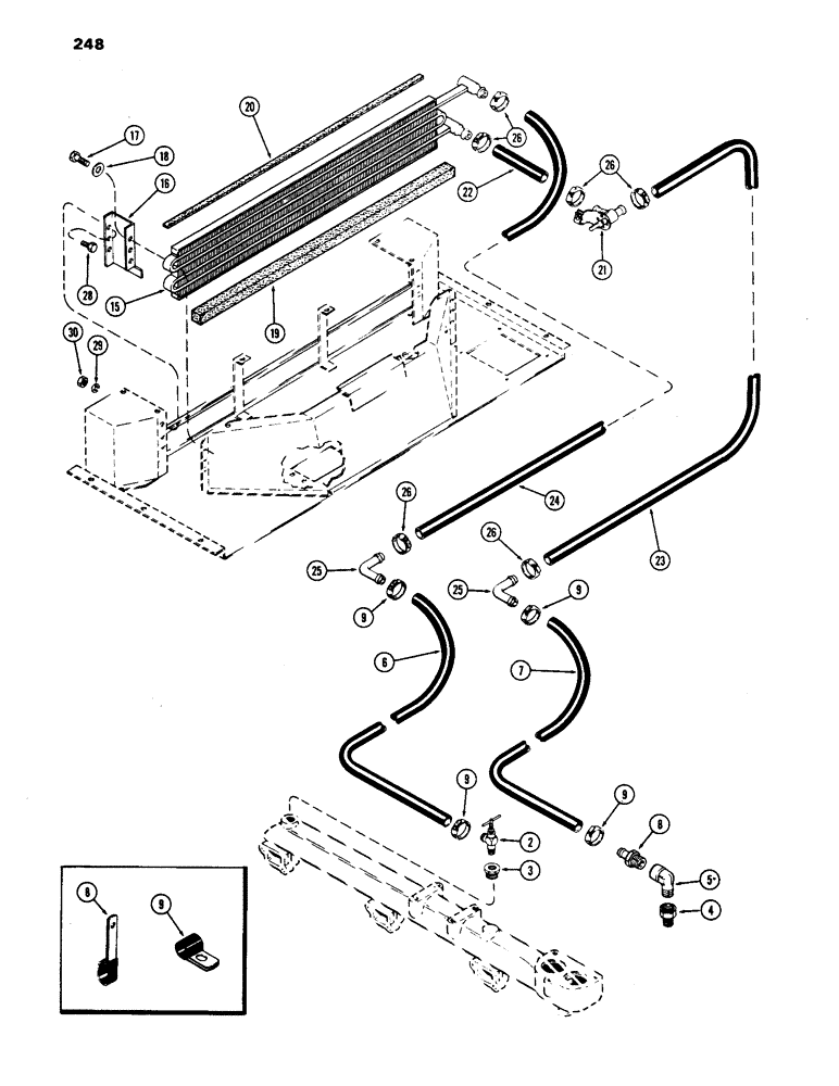 Схема запчастей Case IH 1170 - (248) - CAB, PLENUM, WITH HEATER, HINSON (09) - CHASSIS/ATTACHMENTS