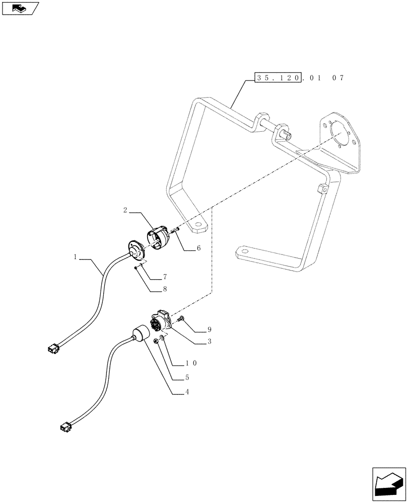 Схема запчастей Case IH FARMALL 75C - (55.510.11[01]) - AUXILIARY POWER SOCKETS (55) - ELECTRICAL SYSTEMS