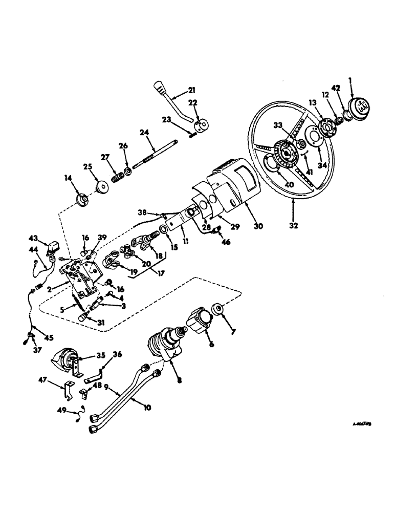 Схема запчастей Case IH 21206 - (J-18) - STEERING MECHANISM, TILT STEERING WHEEL Steering Mechanism