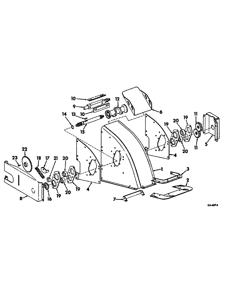 Схема запчастей Case IH 234 - (A-34) - BASIC CORN HARVESTER, TRASH ROLLS, KNIFE TYPE, SERIAL NO. 5783 AND ABOVE (58) - ATTACHMENTS/HEADERS