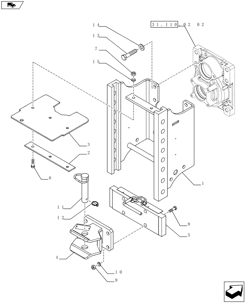 Схема запчастей Case IH FARMALL 65C - (37.100.0104) - FIXED TRAILER HITCH CAT.C WITH SLIDER SUPPORT - ISO (VAR.330928) (37) - HITCHES, DRAWBARS & IMPLEMENT COUPLINGS