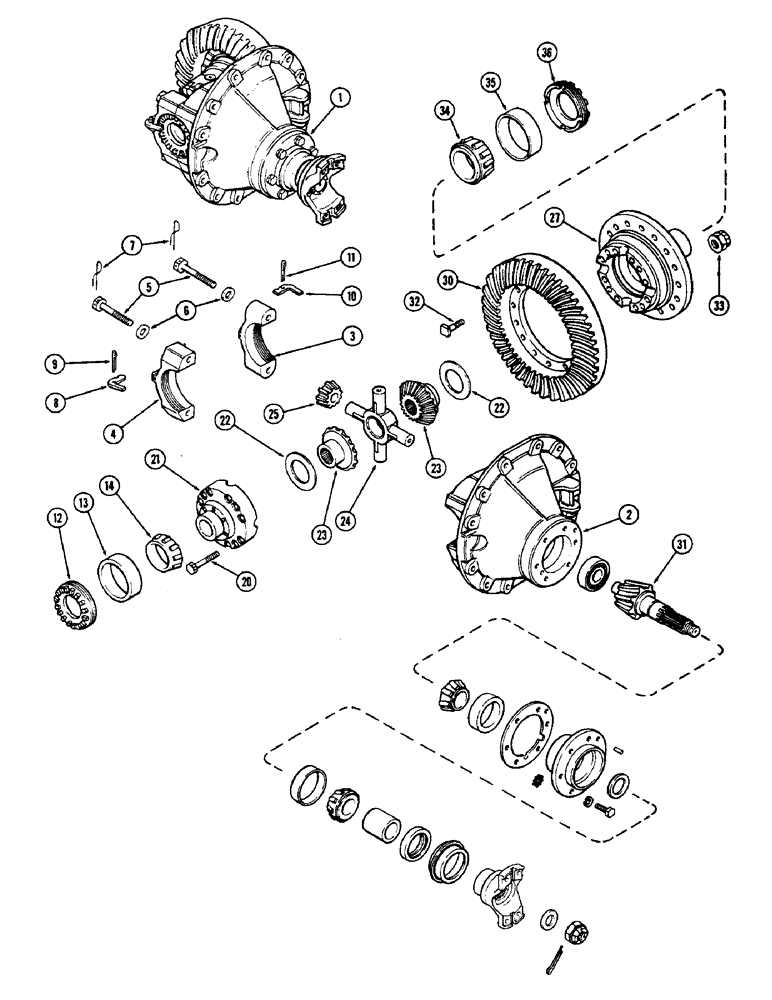 Схема запчастей Case IH 2870 - (212) - REAR AXLE DIFFERENTIAL (06) - POWER TRAIN