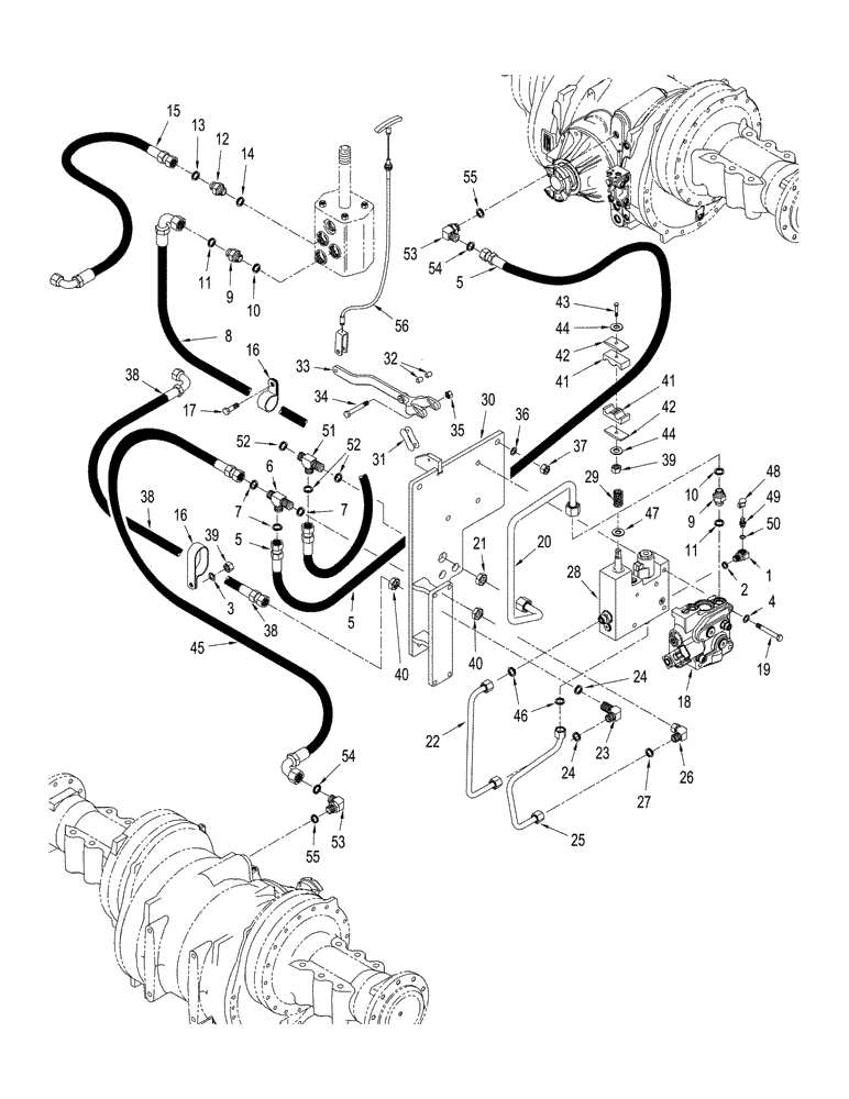 Схема запчастей Case IH STX450 - (07-10[01]) - 500 SERIES AXLE - PARK BRAKE CIRCUIT, WITHOUT DIFFERENTIAL LOCK, ASN JEE0102001, QUADTRAC TRACTOR (07) - BRAKES