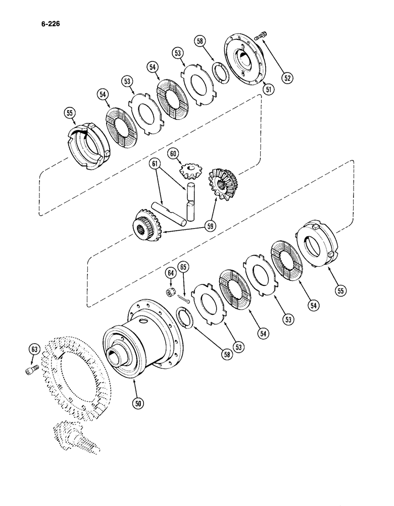 Схема запчастей Case IH 4994 - (6-226) - REAR STEERING AXLE, DIFFERENTIAL (CONTINUED) (06) - POWER TRAIN