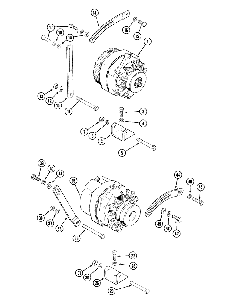 Схема запчастей Case IH 2594 - (4-46) - ALTERNATOR MOUNTING, 72 AMPERE (04) - ELECTRICAL SYSTEMS