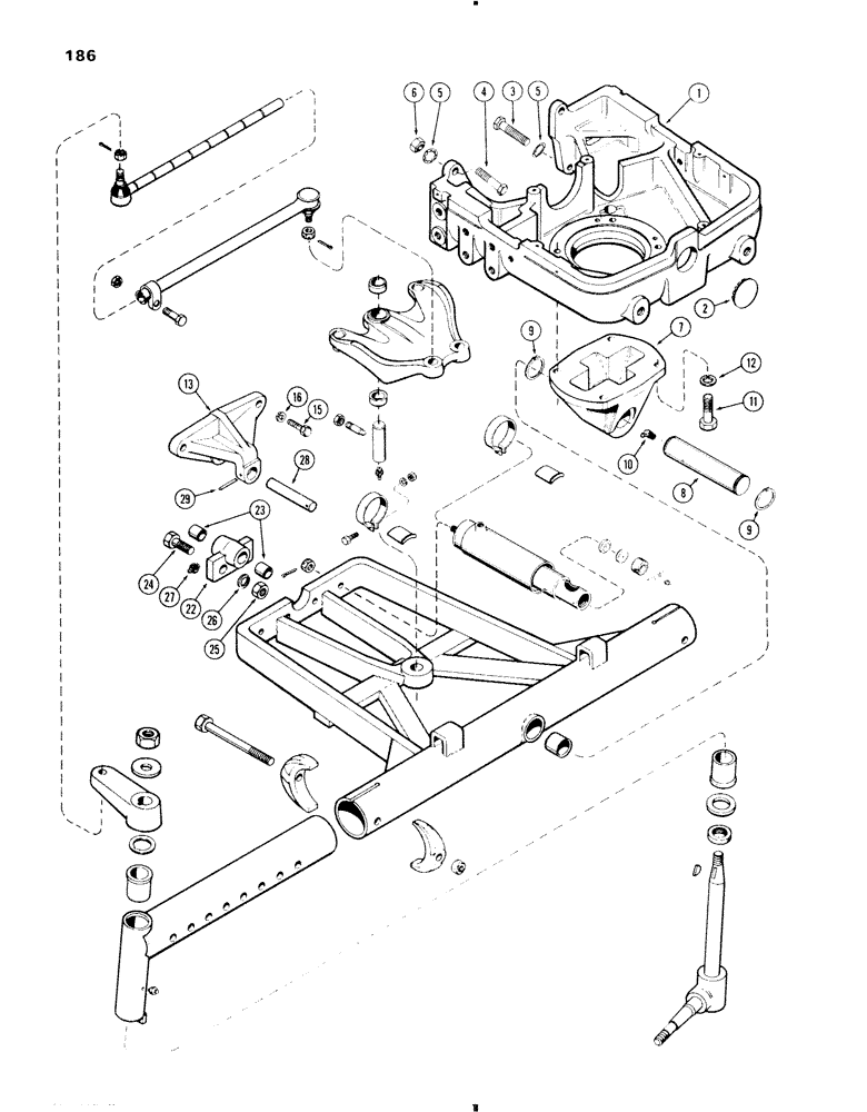 Схема запчастей Case IH 470 - (186) - ADJUSTABLE FRONT AXLE - 48" TO 72" (05) - STEERING