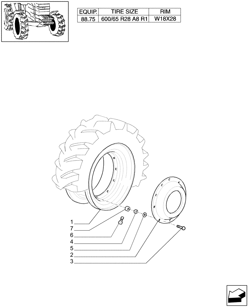 Схема запчастей Case IH MXM175 - (82.00[10]) - 4WD DRIVING WHEELS (11) - WHEELS/TRACKS