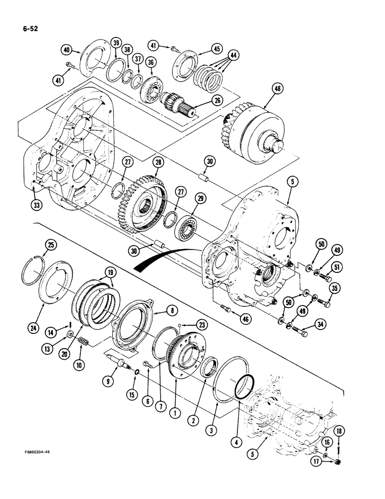 Схема запчастей Case IH 9280 - (6-52) - PTO ASSEMBLY (06) - POWER TRAIN