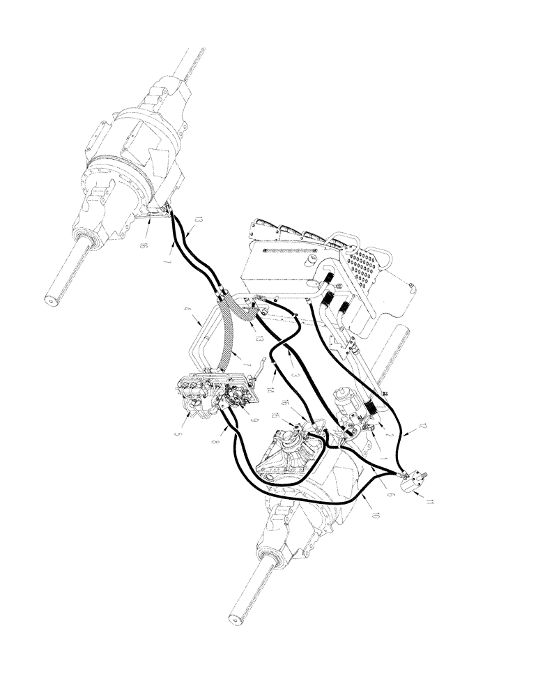 Схема запчастей Case IH STX275 - (01-05[02]) - PICTORIAL INDEX - CHARGE PUMP AND BRAKE CIRCUIT WITHOUT ACCUSTEER, ASN JEE0102001 (00) - PICTORIAL INDEX