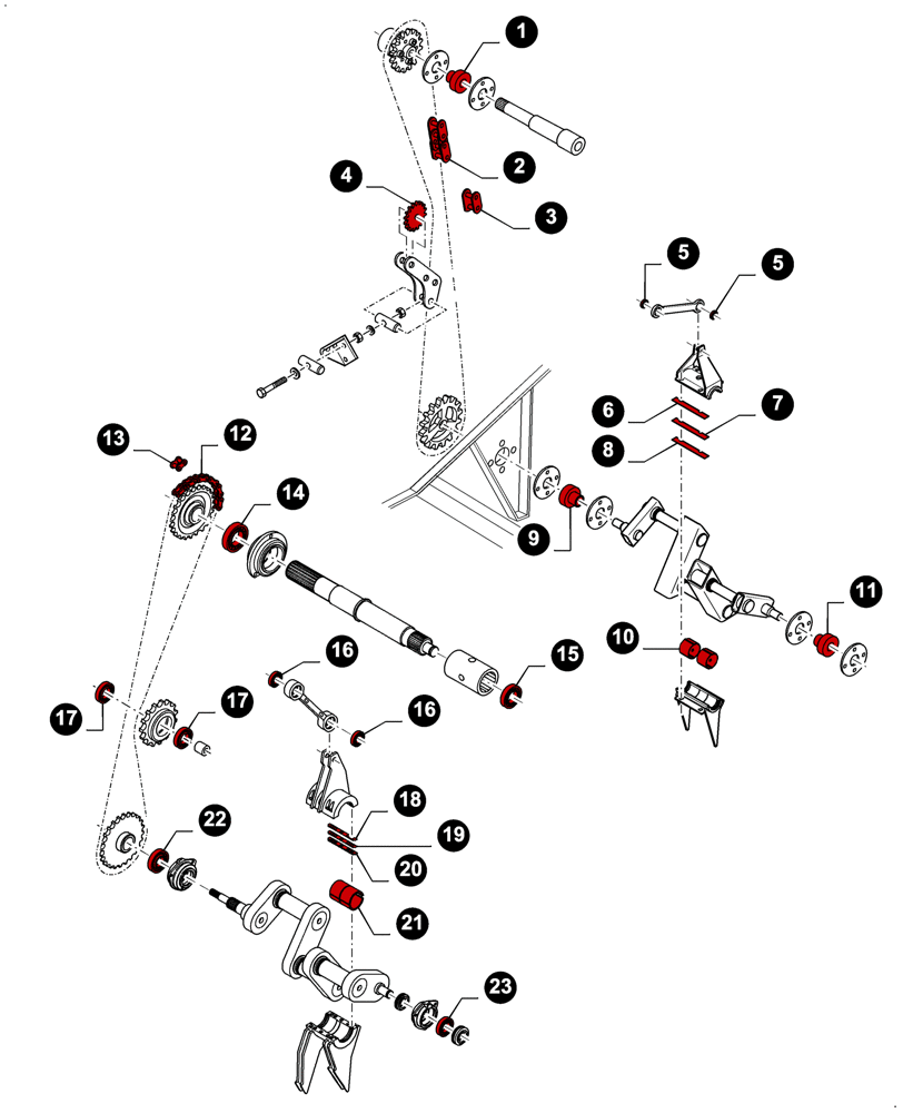 Схема запчастей Case IH LBX332S - (00.00LB010[01]) - MAINTENANCE PARTS, PACKER DRIVE (00) - GENERAL