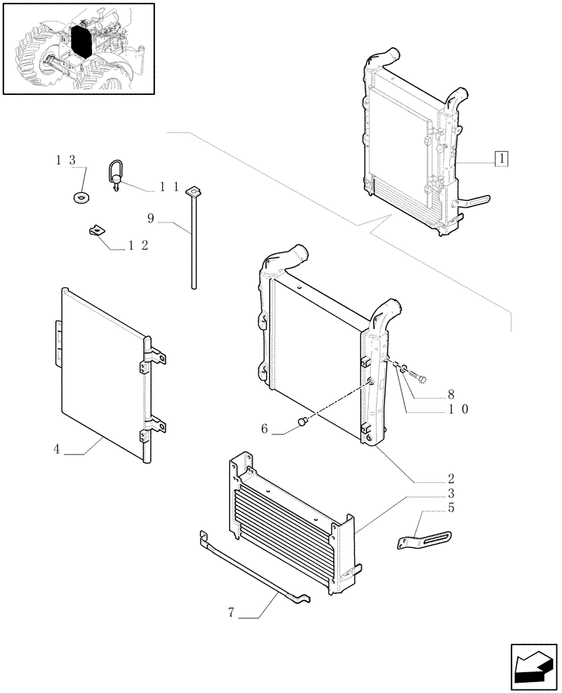 Схема запчастей Case IH PUMA 165 - (1.17.0/ C) - RADIATOR - BREAKDOWN - D5912 - C6258 (02) - ENGINE EQUIPMENT