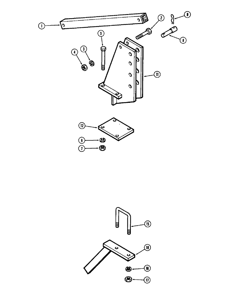 Схема запчастей Case IH SC11 - (14) - MAST AND BRACE, SC7, SC9 AND SC11 