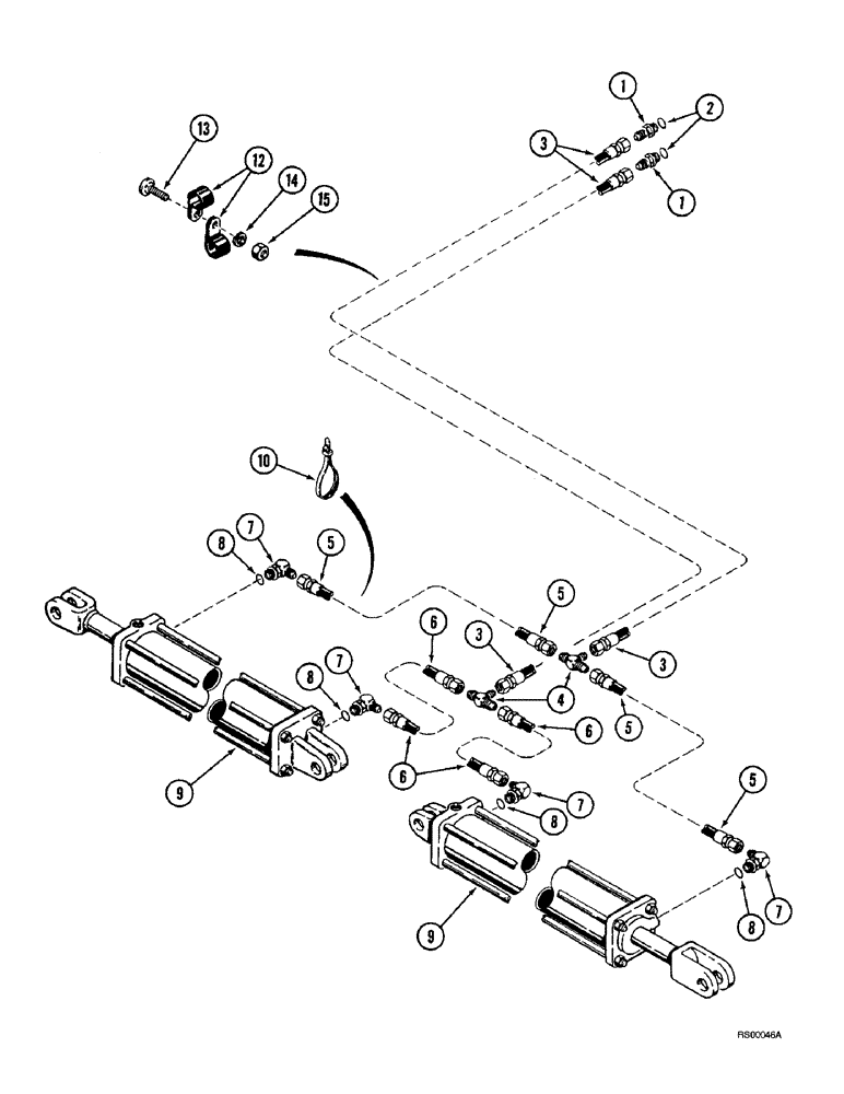 Схема запчастей Case IH 5800 - (8-12) - WING LIFT HYDRAULIC CIRCUIT, FLAT FOLD, 19 FOOT THROUGH 27 (08) - HYDRAULICS