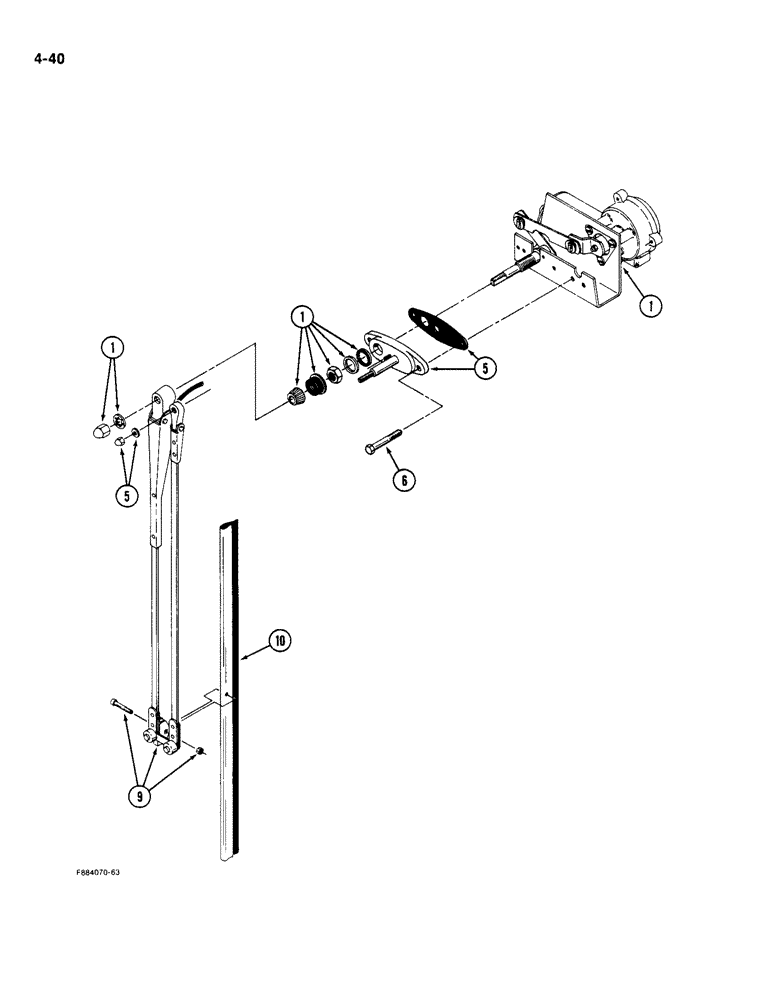 Схема запчастей Case IH 9190 - (4-40) - WINDOW WIPER, FRONT AND REAR (04) - ELECTRICAL SYSTEMS