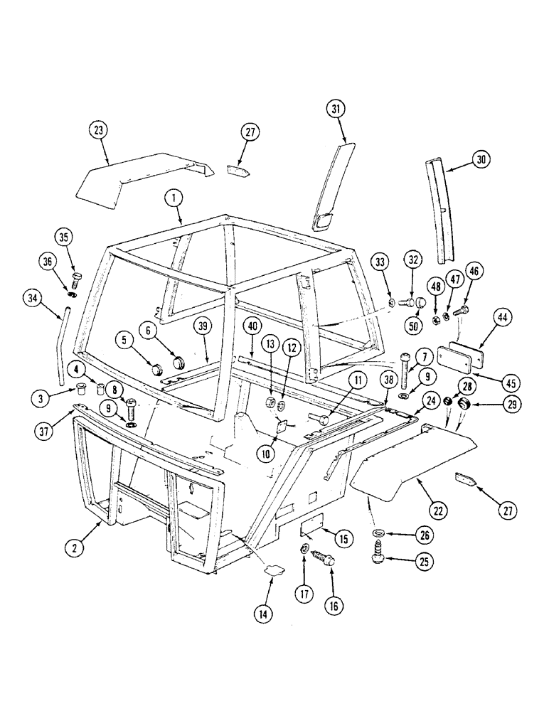 Схема запчастей Case IH 1294 - (9-340) - CAB FRAME AND FENDERS, TRACTORS WITH CAB (09) - CHASSIS/ATTACHMENTS