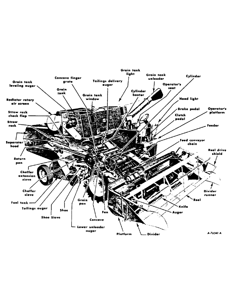 Схема запчастей Case IH 315 - (07) - 315 COMBINE, SERIAL NO. 501 AND ABOVE, RIGHT FRONT CUTAWAY (00) - GENERAL