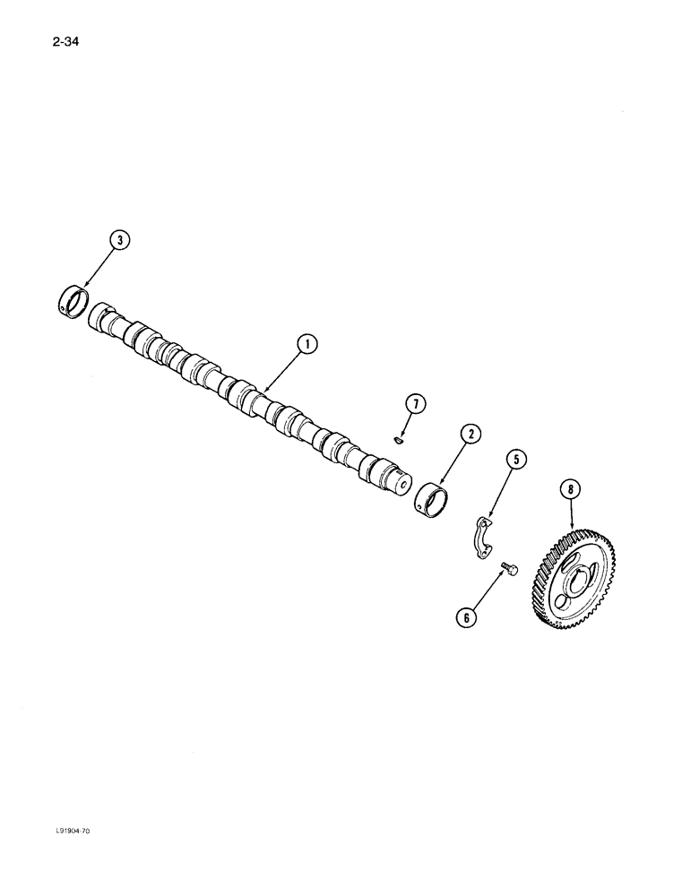 Схема запчастей Case IH 1640 - (2-34) - CAMSHAFT, 6TA-590 ENGINE (01) - ENGINE