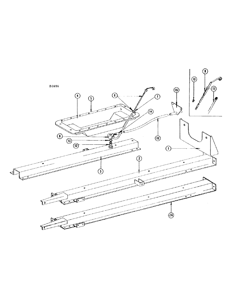 Схема запчастей Case IH 660 - (314) - ENGINE MOUNTING RAILS 