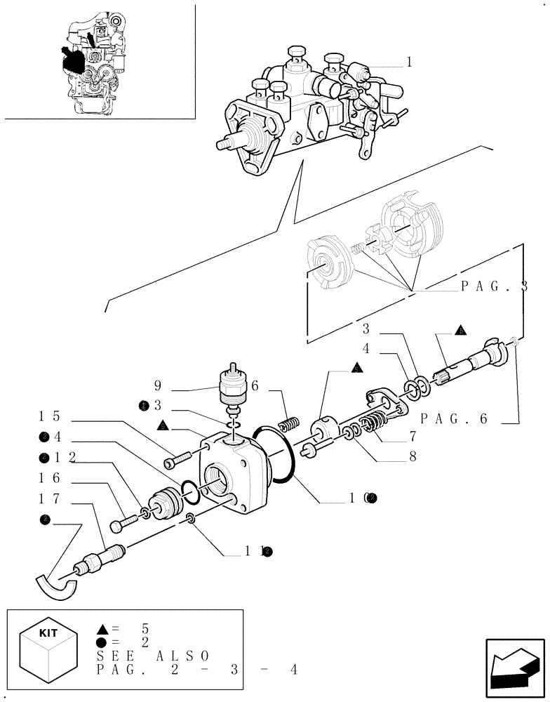 Схема запчастей Case IH JX75 - (0.14.0/ A[01]) - INJECTION PUMP (01) - ENGINE