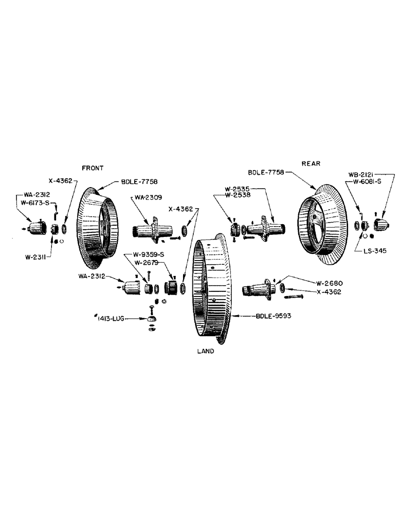 Схема запчастей Case IH WP - (29) - CAST WHEELS, WPA AND WPH 