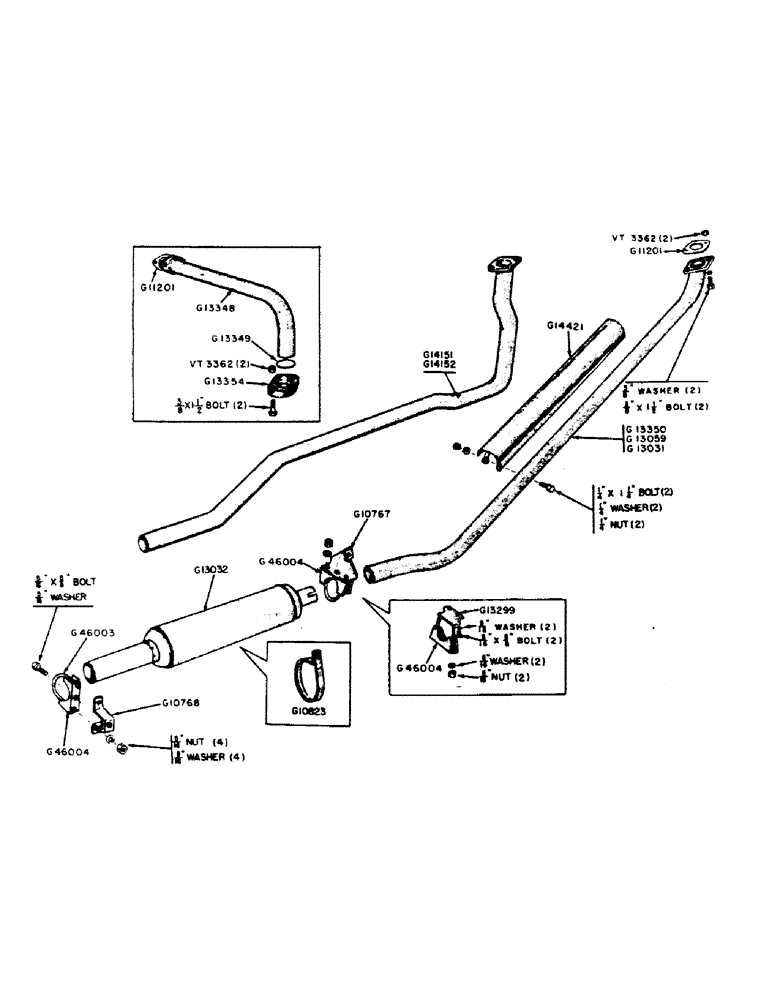 Схема запчастей Case IH 400B-SERIES - (020) - SPARK IGNITION ENGINES, UNDERNEATH MUFFLER AND EXHAUST (02) - ENGINE