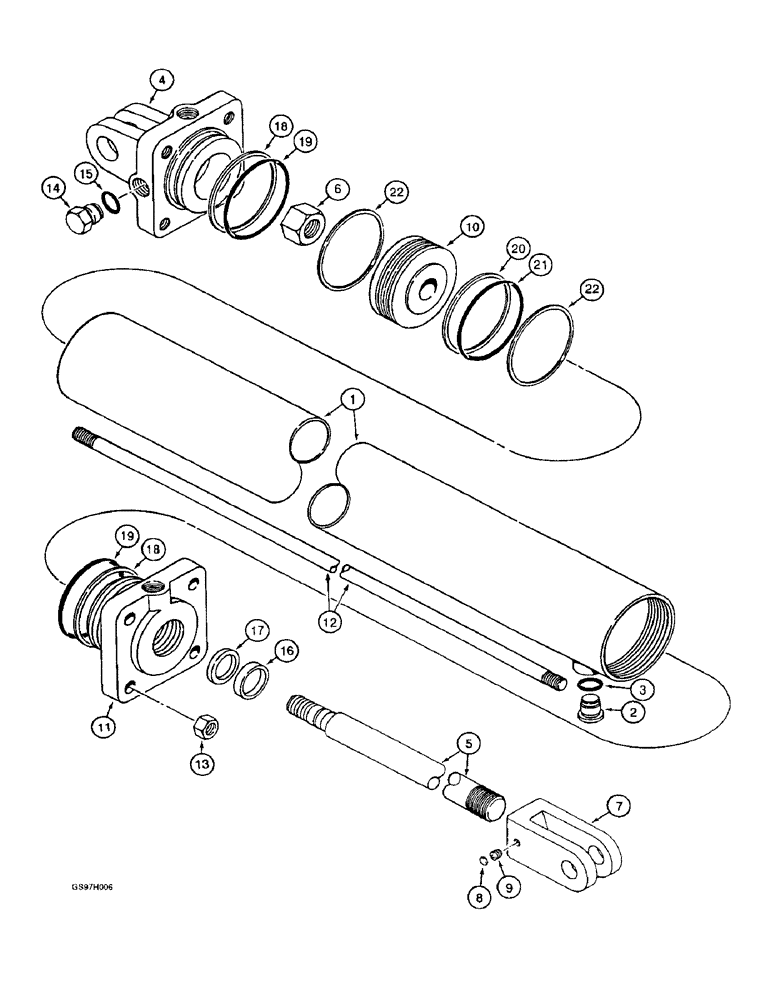 Схема запчастей Case IH 4800 - (8-12) - WING FRAME DEPTH CONTROL CYLINDER (08) - HYDRAULICS