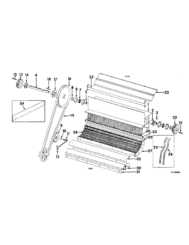 Схема запчастей Case IH 82 - (38) - CYLINDER BEATER, DRIVE, GRATE, CONCAVES AND STONE RETARDER COVER (72) - SEPARATION