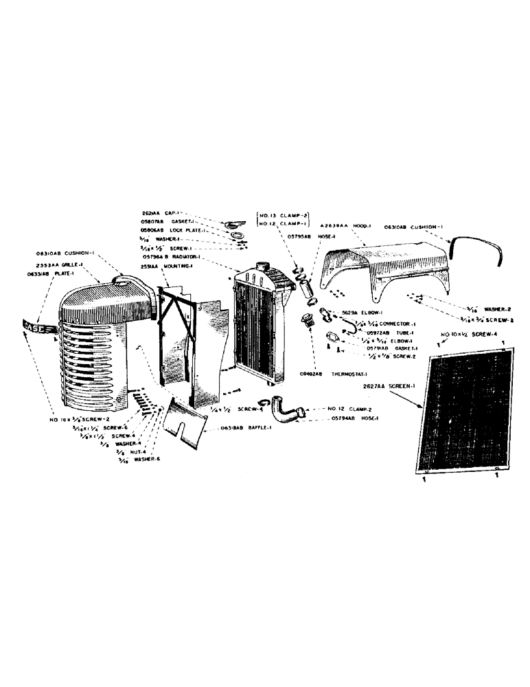 Схема запчастей Case IH S-SERIES - (038) - RADIATOR AND ENGINE HOOD, S, SC, SO, RADIATOR SCREEN (02) - ENGINE