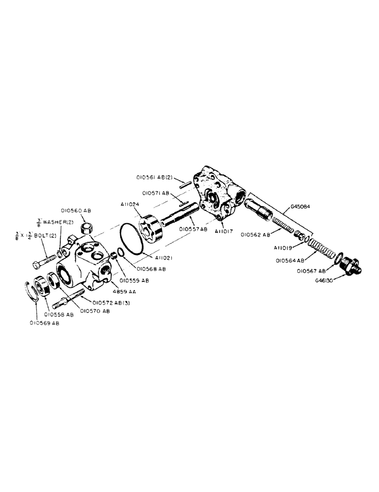 Схема запчастей Case IH 300B-SERIES - (150) - PARTS FOR G45055 HYDRAULIC PUMP (08) - HYDRAULICS