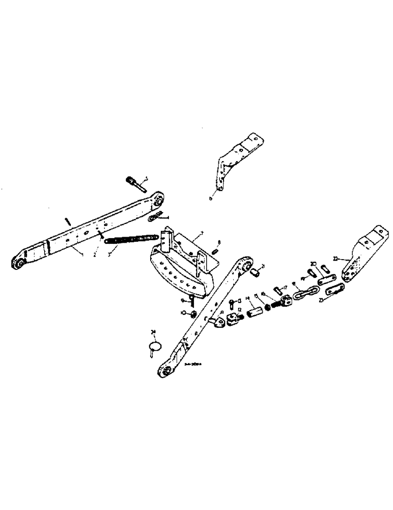 Схема запчастей Case IH 2500 - (09-009) - LOWER LINKS, THREE POINT HITCH, 574 S/N 102265 & UP, 2500 S/N 100027 & UP, W/OUTSIDE CHECK CHAINS (12) - FRAME