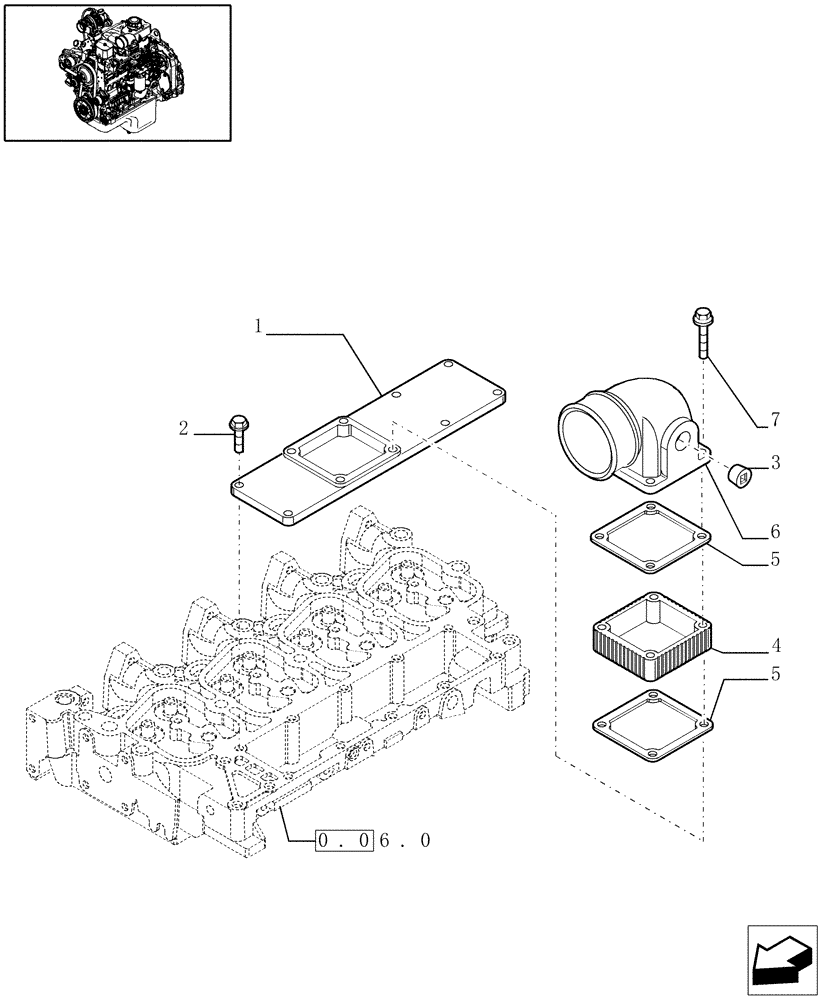 Схема запчастей Case IH PX110 - (0.07.1[01]) - INTAKE MANIFOLD (504064864-504018088-4890349) (02) - ENGINE