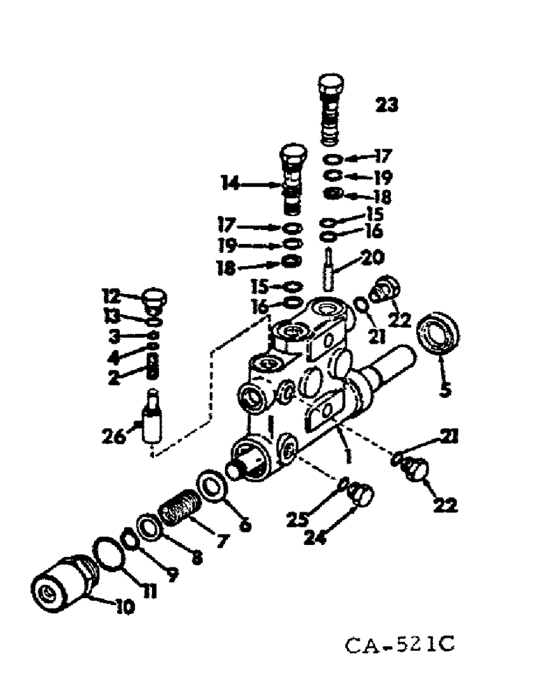 Схема запчастей Case IH 1066 - (07-60) - DRIVE TRAIN, DRIVE CONTROL VALVE, 966, 1066 HYDROSTATIC DRIVE AND HYDRO 100 TRACTORS (04) - Drive Train