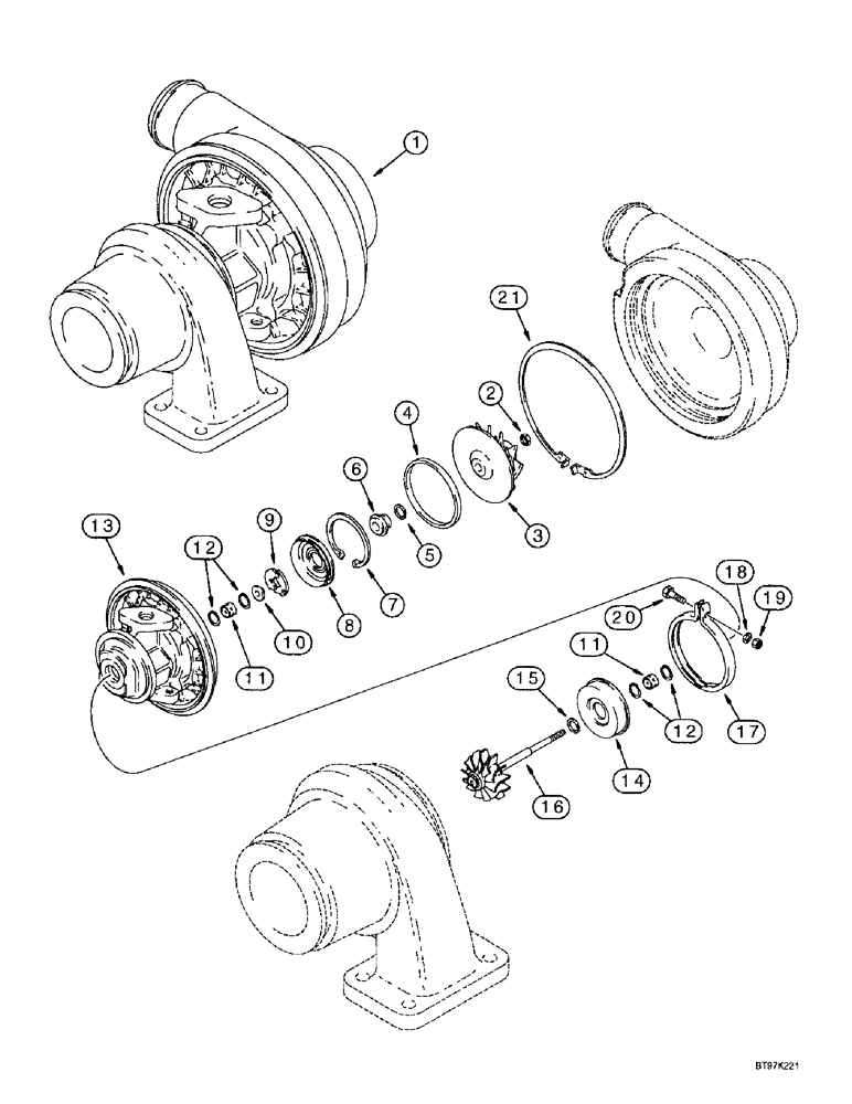 Схема запчастей Case IH 4391T - (2-40) - TURBOCHARGER ASSEMBLY, 4T-390 EMISSIONS CERTIFIED ENGINE (02) - ENGINE