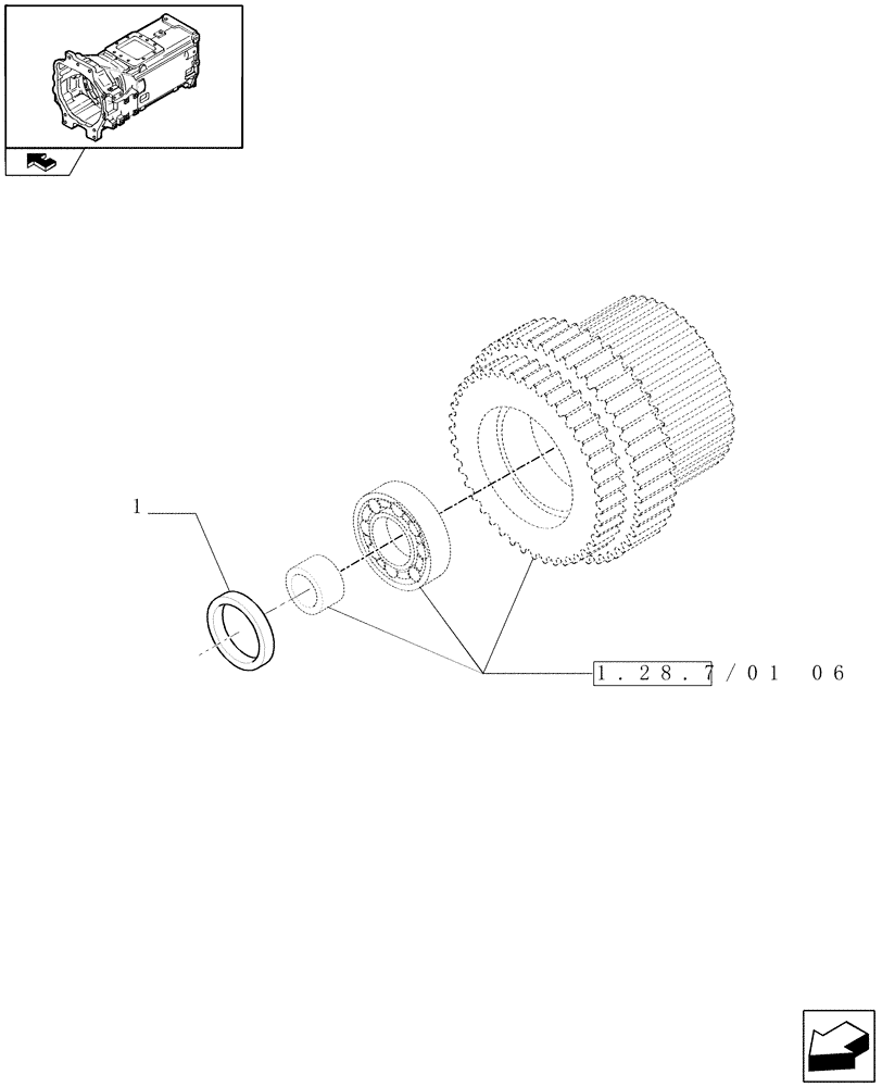 Схема запчастей Case IH PUMA 155 - (1.28.7/01[07]) - FULL POWER-SHIFT TRANSM. 18X6 AND 19X6 - SHIMS (VAR.330285) (03) - TRANSMISSION