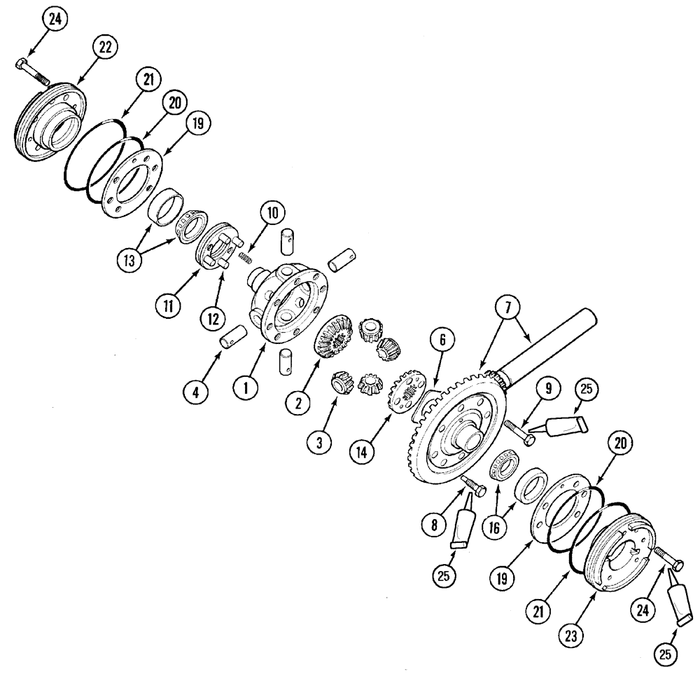 Схема запчастей Case IH CX100 - (06-25) - DIFFERENTIAL (06) - POWER TRAIN