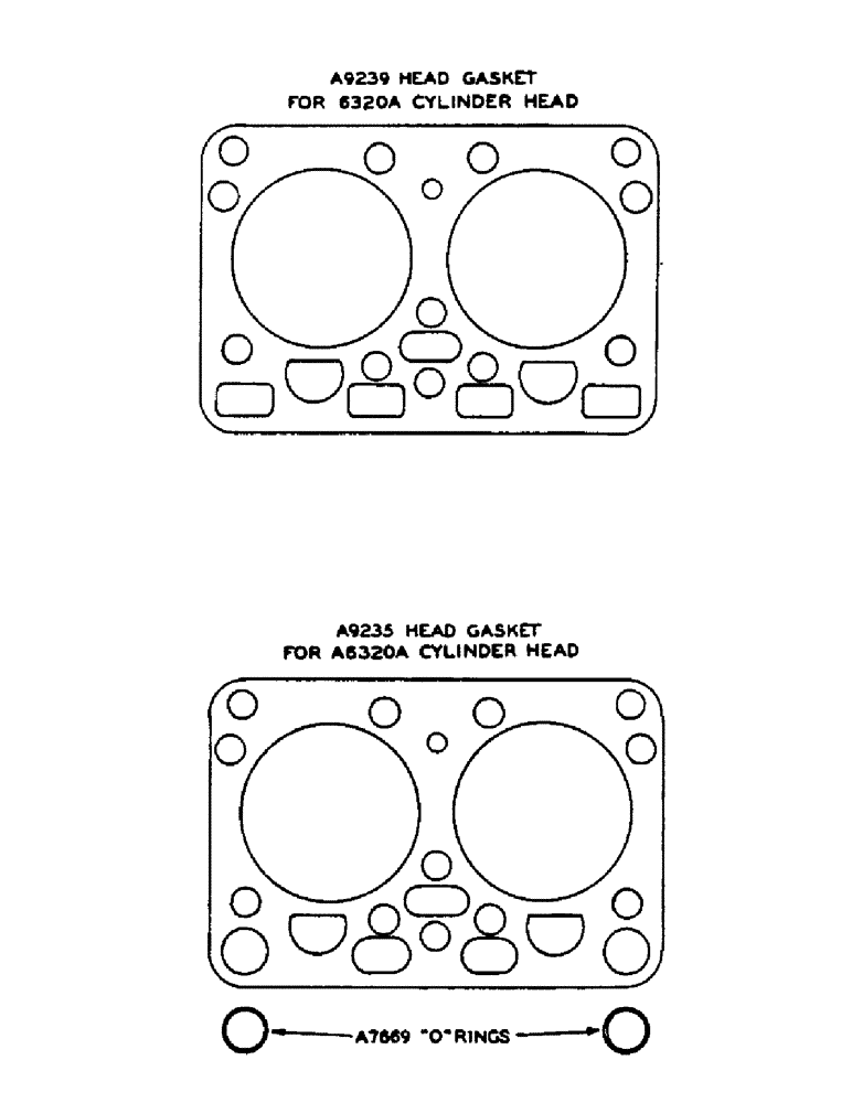 Схема запчастей Case IH 500-SERIES - (010) - VALVE GRIND GASKET KITS, 6320A CYLINDER HEAD (02) - ENGINE