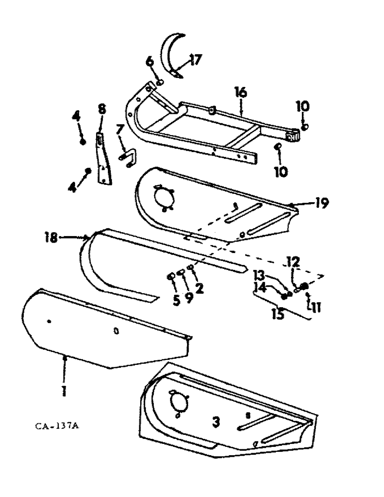 Схема запчастей Case IH 1200 - (L-05) - CUTTER BAR SUPPORT HINGE COUPLING, IDLER PULLEY AND SHIELDS 