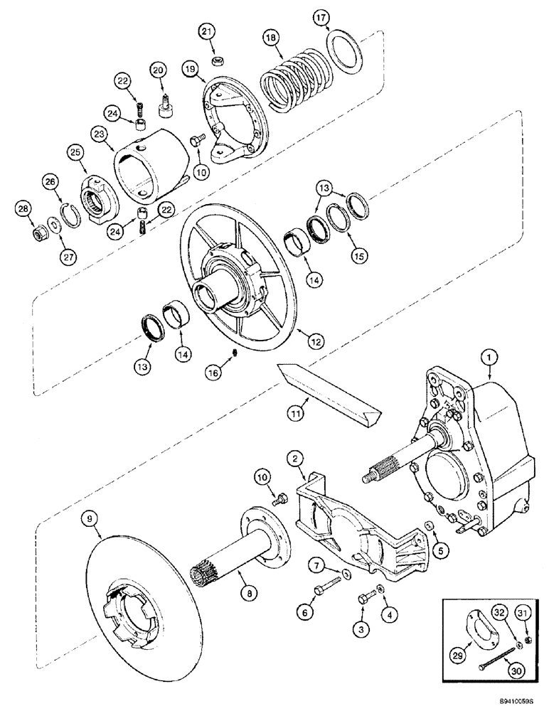 Схема запчастей Case IH 2188 - (9B-04) - ROTOR DRIVE, PULLEY AND CAM (14) - ROTOR, CONCANVES & SIEVE