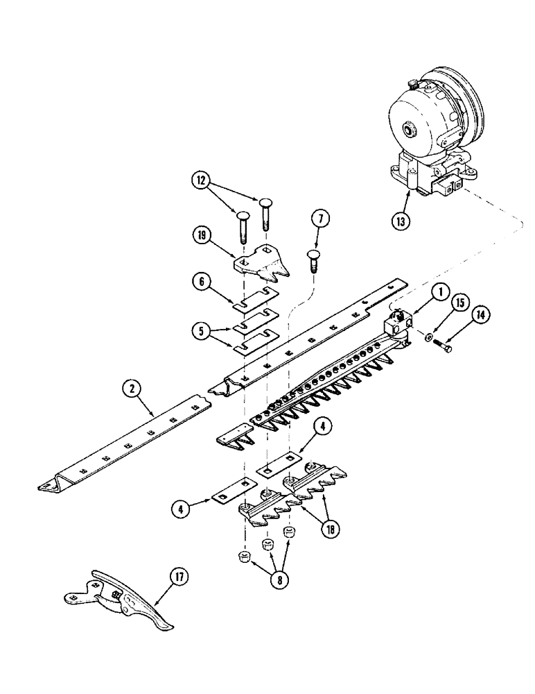 Схема запчастей Case IH 1010 - (9B-02) - KNIFE GUARDS AND CUTTER BAR, 1.5 INCH KNIFE (58) - ATTACHMENTS/HEADERS