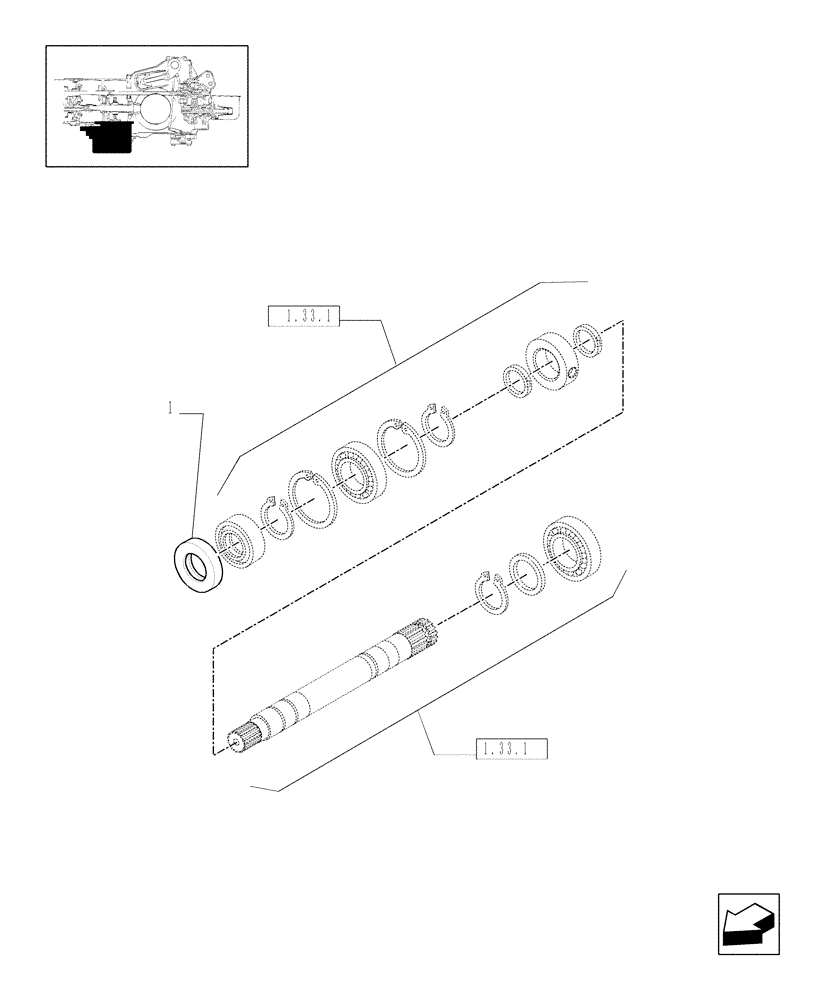 Схема запчастей Case IH JX1060C - (1.33.1/03) - (VAR.445-449) 4WD RICE FIELD VERSION - GASKET (04) - FRONT AXLE & STEERING