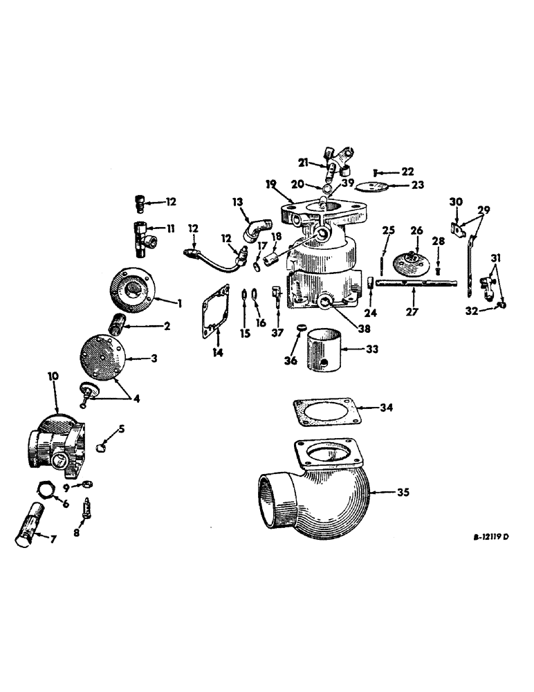 Схема запчастей Case IH 420 - (282) - CARBURETOR, L.P. GAS, 414, UP TO CH812E, 420, UP TO CH1371E (10) - ENGINE