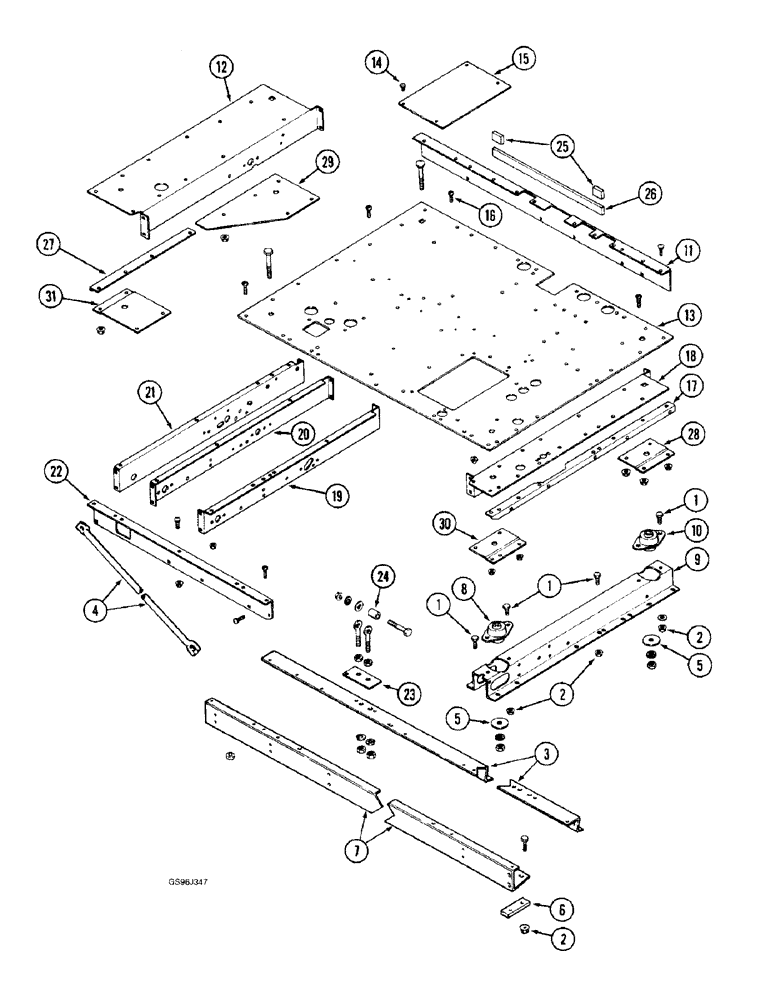 Схема запчастей Case IH 1660 - (9H-22) - OPERATORS PLATFORM (12) - CHASSIS