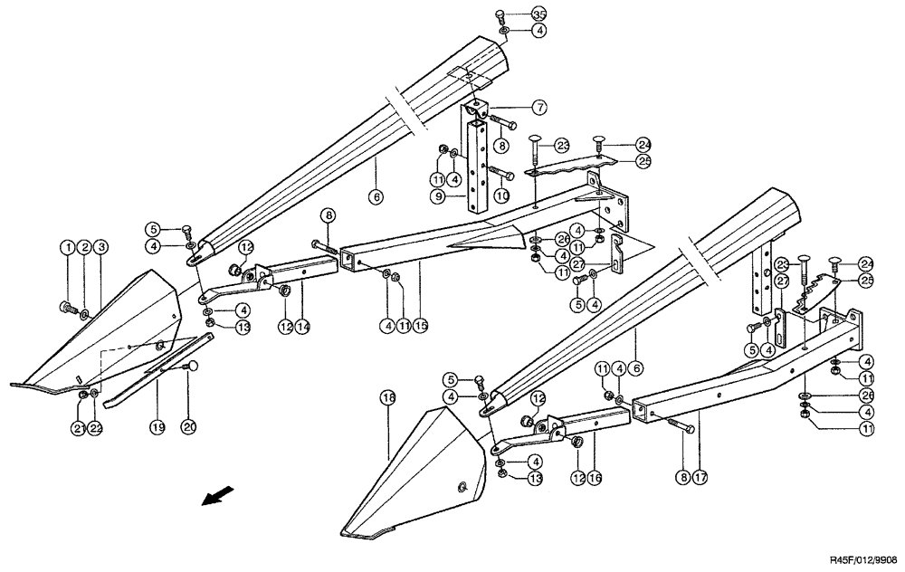 Схема запчастей Case IH RU450 - (0012) - POINT, OUTER (58) - ATTACHMENTS/HEADERS