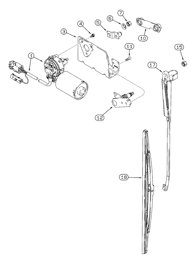 Схема запчастей Case IH MX270 - (04-23) - WINDSHIELD WIPER ASSEMBLY FRONT AND REAR (04) - ELECTRICAL SYSTEMS