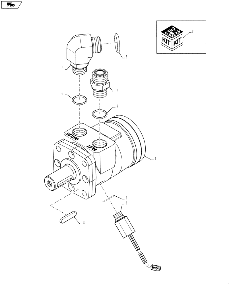 Схема запчастей Case IH 9230 - (35.910.07[02]) - MOTOR,HYDRAULIC- SPREADER W/SENSOR (35) - HYDRAULIC SYSTEMS