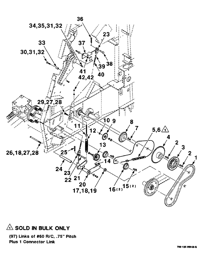 Схема запчастей Case IH 8455 - (2-16) - ROLLER DRIVE ASSEMBLY (PICKUP AND LOWER) Driveline