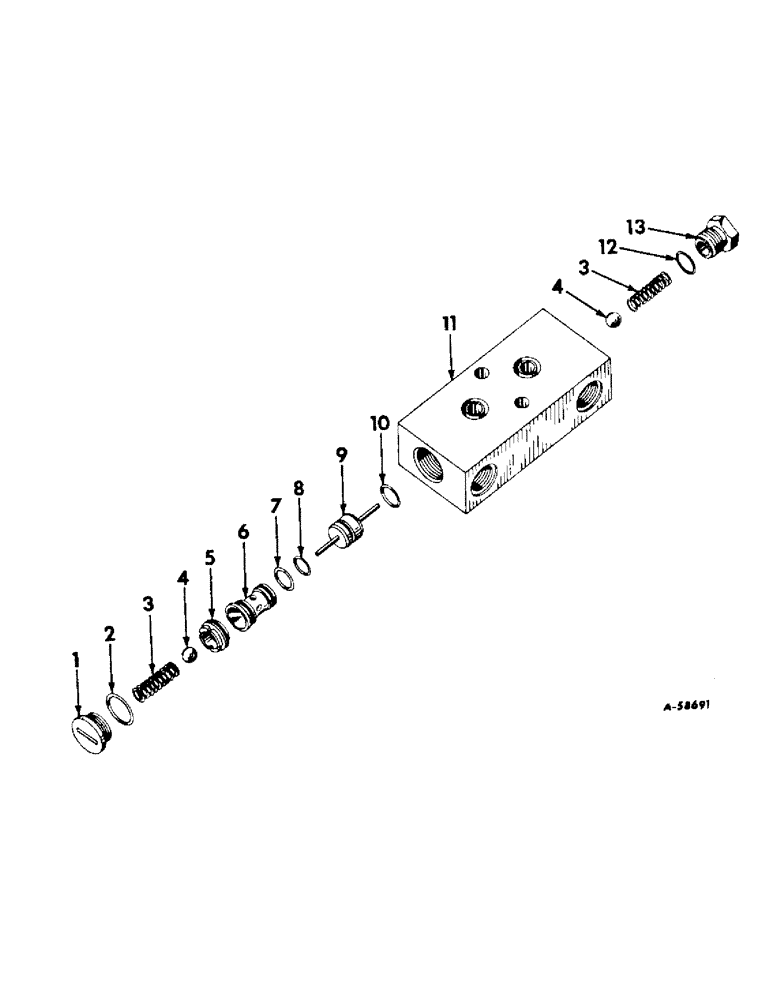 Схема запчастей Case IH 340 - (233[A]) - HYDRAULIC SYSTEM, CHECK VALVE, DOUBLE ACTING, FOR TRACTORS EQUIPPED WITH FAST-HITCH, 340 SERIES (07) - HYDRAULIC SYSTEM