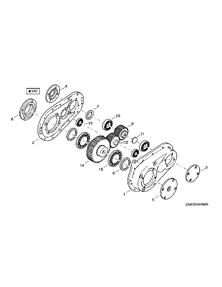 Схема запчастей Case IH 8790 - (257) - GEARBOX, ROLL BOTTOM (14) - MAIN GEARBOX & DRIVE